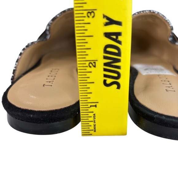 Talbots Stella Tweed Mules Womens Shoe Size 6.5 Classic Preppy Black White NEW - Picture 9 of 10